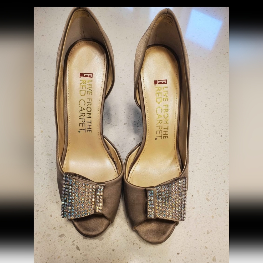 Brown Peep-Toe Heels